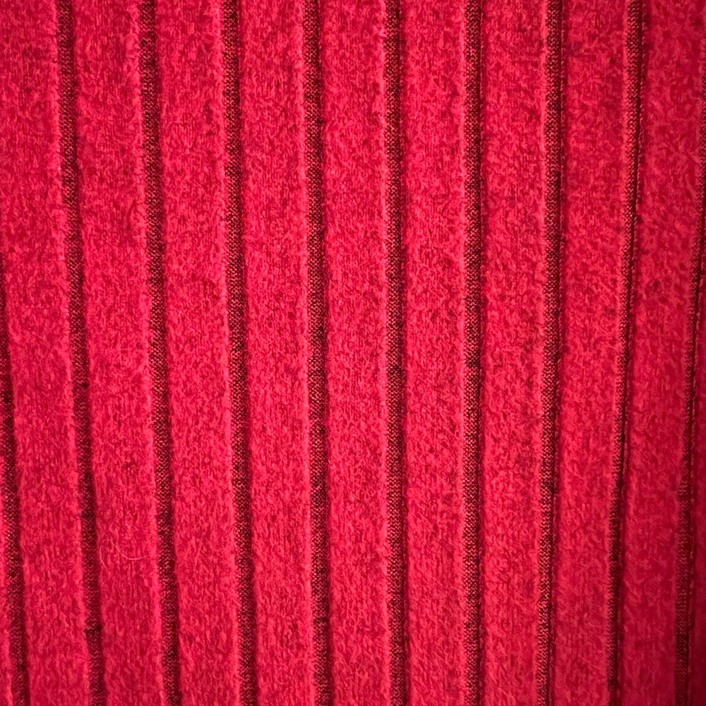 Red Ribbed Knit Sweater - Picture 7 of 7